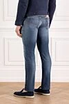 Men's distressed blue tapered jeans made of elastic cotton Jacob Cohen - brand logo. . 92% cotton, 8% elastane. button, zipper. five pockets. Country of manufacture: Italy. Care: specialized cleaning - photo 4