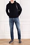 Men's jeans with scuffs and holes, blue, tapered Jacob Cohen - brand logo. . 95% cotton, 5% polyester. Fastener: button, zipper. five pockets. Country of manufacture: Italy. Care: specialized cleaning - photo 2