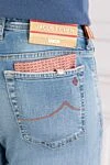 Jacob Cohen Men's blue straight cotton jeans - brand logo. . 92% cotton, 8% elastane. button, zipper. five pockets. Country of manufacture: Italy. Care: specialized cleaning - photo 5