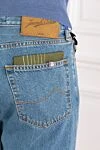 Jacob Cohen Men's Blue Textured Straight Fit Cotton Jeans - brand logo. . 100% cotton. Fastener: button, zipper. five pockets. Country of manufacture: Italy. Care: specialized cleaning - photo 5