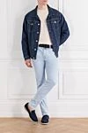 Men's jeans light blue cotton tapered Jacob Cohen - brand logo. . 99% cotton, 1% elastane. button, zipper. five pockets. Country of manufacture: Italy. Care: specialized cleaning - photo 2