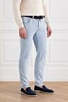 Jacob Cohen Men's jeans light blue cotton tapered - brand logo. . 99% cotton, 1% elastane. button, zipper. five pockets. Country of manufacture: Italy. Care: specialized cleaning - photo 3