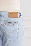 Jacob Cohen Men's jeans light blue cotton tapered - brand logo. . 99% cotton, 1% elastane. button, zipper. five pockets. Country of manufacture: Italy. Care: specialized cleaning - photo 5