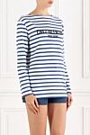 Womens Striped Long Sleeve Logo T-Shirt White Valentino - striped pattern, brand logo. 100% cotton. Country of manufacture: Italy. Care: specialized cleaning - photo 4