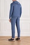 Blue Men's Cotton Cashmere Hooded Tracksuit Svevo - Additional: hood. 85% cotton, 15% cashmere. Fastener: zipper. two side pockets. Country of manufacture: Italy. Care: specialized cleaning - photo 4