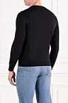 Black wool jumper with a V-neck for men Corneliani - brand logo. 100% wool. Country of manufacture: Italy. Care: specialized cleaning - photo 4