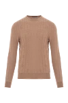 Corneliani Knitted jumper with vertical stripes and voluminous texture - 100% wool. Color: beige. Country of manufacture: Italy. Care: specialized cleaning - photo 1