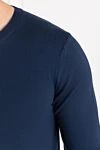 Corneliani Мужской джемпер из шерсти гладкий синий с круглым вырезом - 100% шерсть. Страна производитель: Италия. Уход: специализированная чистка - фото 5