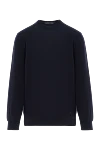 Corneliani Класичний джемпер прямого крою із вовни синього кольору. - 100% шерсть. Колір: синій. Країна виробник: Італія. Догляд: спеціалізоване чищення - фото 1