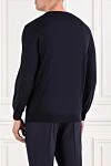 Класичний джемпер прямого крою із вовни синього кольору. Corneliani - 100% шерсть. Колір: синій. Країна виробник: Італія. Догляд: спеціалізоване чищення - фото 4