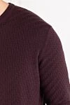 Corneliani Чоловічий джемпер з фактурною плетеною в'язкою з вовни бордовий - плетена в'язка. 100% шерсть. Країна виробник: Італія. Догляд: спеціалізоване чищення - фото 5