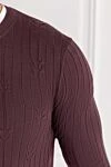 Corneliani Burgundy wool jumper with textured knit - 100% wool. Color: burgundy. Country of manufacture: Italy. Care: specialized cleaning - photo 5