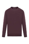 Corneliani Джемпер із вовни бордо з еластичними манжетами - 100% шерсть. Колір: бордовий. Країна виробник: Італія. Догляд: спеціалізоване чищення - фото 1