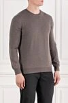 Corneliani Бежевий чоловічий джемпер із вовни з круглим вирізом - 100% шерсть. Країна виробник: Італія. Догляд: спеціалізоване чищення - фото 3