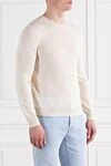 Corneliani Білий джемпер з тонкої вовни з округлою горловиною - 100% шерсть. Колір: білий. Країна виробник: Італія. Догляд: спеціалізоване чищення - фото 3