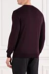 Фактурный джемпер в винном оттенке из мягкого трикотажа Corneliani - 100% шерсть. Цвет: бордовый. Страна производитель: Италия. Уход: специализированная чистка - фото 4