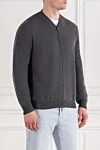 Corneliani Кардиган у темно-сірому відтінку з вовняного полотна з коміром-бомбером - 100% шерсть. блискавка. Країна виробник: Італія. Догляд: спеціалізоване чищення - фото 3