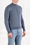 Corneliani Шерстяной голубой кардиган на молнии мужской - 100% шерсть. молния. Страна производитель: Италия. Уход: специализированная чистка - фото 3