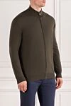 Corneliani Шерстяной коричневый кардиган на молнии мужской - 100% шерсть. молния. Страна производитель: Италия. Уход: специализированная чистка - фото 3
