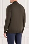 Шерстяной коричневый кардиган на молнии мужской Corneliani - 100% шерсть. молния. Страна производитель: Италия. Уход: специализированная чистка - фото 4