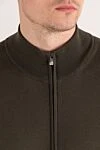 Corneliani Шерстяной коричневый кардиган на молнии мужской - 100% шерсть. молния. Страна производитель: Италия. Уход: специализированная чистка - фото 5