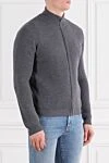 Corneliani Шерстяной серый кардиган на молнии мужской - 90% шерсть, 10% кашемир. молния. Страна производитель: Италия. Уход: специализированная чистка - фото 3