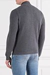 Шерстяной серый кардиган на молнии мужской Corneliani - 90% шерсть, 10% кашемир. молния. Страна производитель: Италия. Уход: специализированная чистка - фото 4