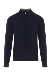 Corneliani Шерстяной кардиган глубокого синего оттенка с молнией и ребристыми манжетами - 100% шерсть. молния. Страна производитель: Италия. Уход: специализированная чистка - фото 1