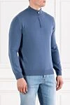 Corneliani Тройер из шерсти и кашемира с высоким воротом на молнии синий - 90% шерсть, 10% кашемир. молния. Страна производитель: Италия. Уход: специализированная чистка - фото 3
