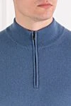 Corneliani Тройер из шерсти и кашемира с высоким воротом на молнии синий - 90% шерсть, 10% кашемир. молния. Страна производитель: Италия. Уход: специализированная чистка - фото 5