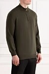 Corneliani Тройер из шерсти и кашемира с высоким воротом на молнии темно-зеленый - 90% шерсть, 10% кашемир. молния. Страна производитель: Италия. Уход: специализированная чистка - фото 3
