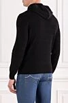 Черное шерстяное худи мужское в рельефную полоску Corneliani - рельефная полоска. 100% шерсть. кулиска, молния. Страна производитель: Италия. Уход: специализированная чистка - фото 4