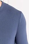 Corneliani Голубой мужской джемпер из шерсти и кашемира с круглым вырезом - 90% шерсть, 10% кашемир. Страна производитель: Италия. Уход: специализированная чистка - фото 5