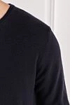 Corneliani Men's Navy Blue Wool Cashmere Crew Neck Jumper - 90% wool, 10% cashmere. Country of manufacture: Italy. Care: specialized cleaning - photo 5