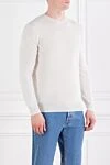 Corneliani Белый мужской джемпер из шерсти с круглым вырезом - 100% шерсть. Страна производитель: Италия. Уход: специализированная чистка - фото 3