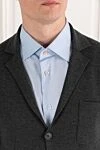 Corneliani Трикотажный шерстяной пиджак с накладными карманами серого цвета - 100% шерсть. пуговицы. два боковых кармана. Страна производитель: Италия. Уход: специализированная чистка - фото 5