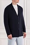 Corneliani Трикотажный шерстяной пиджак с накладными карманами синего цвета - 100% шерсть. пуговицы. два боковых кармана. Страна производитель: Италия. Уход: специализированная чистка - фото 3