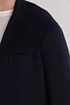 Corneliani Трикотажный шерстяной пиджак с накладными карманами синего цвета - 100% шерсть. пуговицы. два боковых кармана. Страна производитель: Италия. Уход: специализированная чистка - фото 5