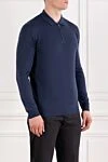 Corneliani Вязаное поло из шерсти с длинным рукавом синее на молнии - 100% шерсть. молния. Страна производитель: Италия. Уход: специализированная чистка - фото 3