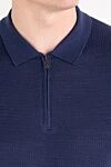 Corneliani Вязаное поло из шерсти с длинным рукавом синее на молнии - 100% шерсть. молния. Страна производитель: Италия. Уход: специализированная чистка - фото 5