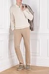 Cream wool polo with zip fastening Corneliani - 100% wool. Color: white. Fastener: zipper. Country of manufacture: Italy. Care: specialized cleaning - photo 2