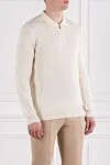 Corneliani Cream wool polo with zip fastening - 100% wool. Color: white. Fastener: zipper. Country of manufacture: Italy. Care: specialized cleaning - photo 3