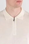 Corneliani Cream wool polo with zip fastening - 100% wool. Color: white. Fastener: zipper. Country of manufacture: Italy. Care: specialized cleaning - photo 5