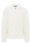 Corneliani Біле вовняне поло з довгим рукавом на блискавці - 100% вовна. блискавка. Країна виробник: Італія. Догляд: спеціалізоване чищення - фото 1