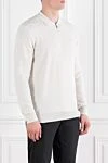 Corneliani Белое шерстяное поло с длинным рукавом на молнии - 100% шерсть. молния. Страна производитель: Италия. Уход: специализированная чистка - фото 3