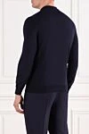 Polo blue with long sleeves and zipper Corneliani - 100% wool. Color: blue. Fastener: zipper. Country of manufacture: Italy. Care: specialized cleaning - photo 4