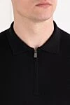 Corneliani Черное шерстяное поло с длинным рукавом мужское - 100% шерсть. молния. Страна производитель: Италия. Уход: специализированная чистка - фото 5