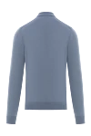 Long sleeve polo shirt in silky jersey in blue Corneliani - 100% wool. buttons. Country of manufacture: Italy. Care: specialized cleaning - photo 6