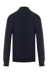 Navy blue wool polo with long sleeves and classic collar Corneliani - 100% wool. buttons. Country of manufacture: Italy. Care: specialized cleaning - photo 6