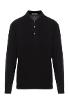 Corneliani Чёрное поло с длинным рукавом из шерстяного трикотажа - 100% шерсть. пуговицы. Страна производитель: Италия. Уход: специализированная чистка - фото 1